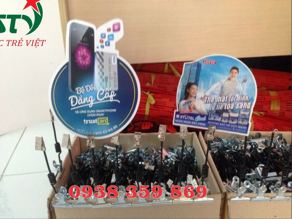 Kẹp quảng cáo lò xo 2 đầu