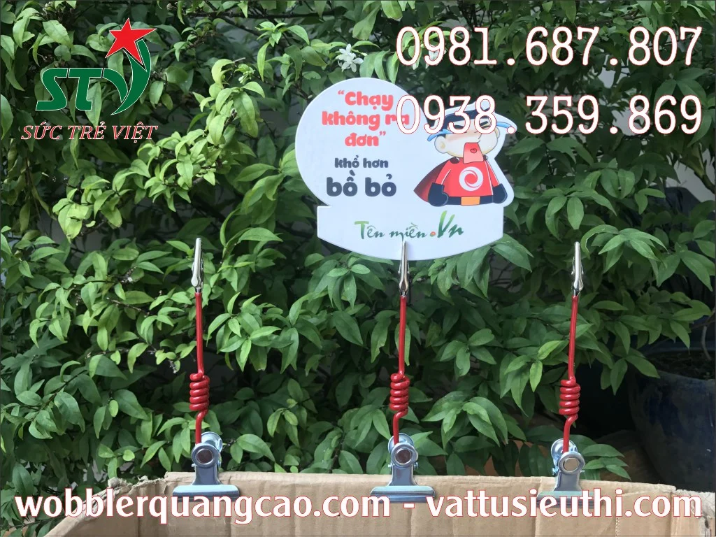 Kẹp lò xo quảng cáo 2 đầu