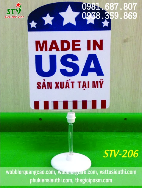 Wobbler để bàn đế nhựa STV 206