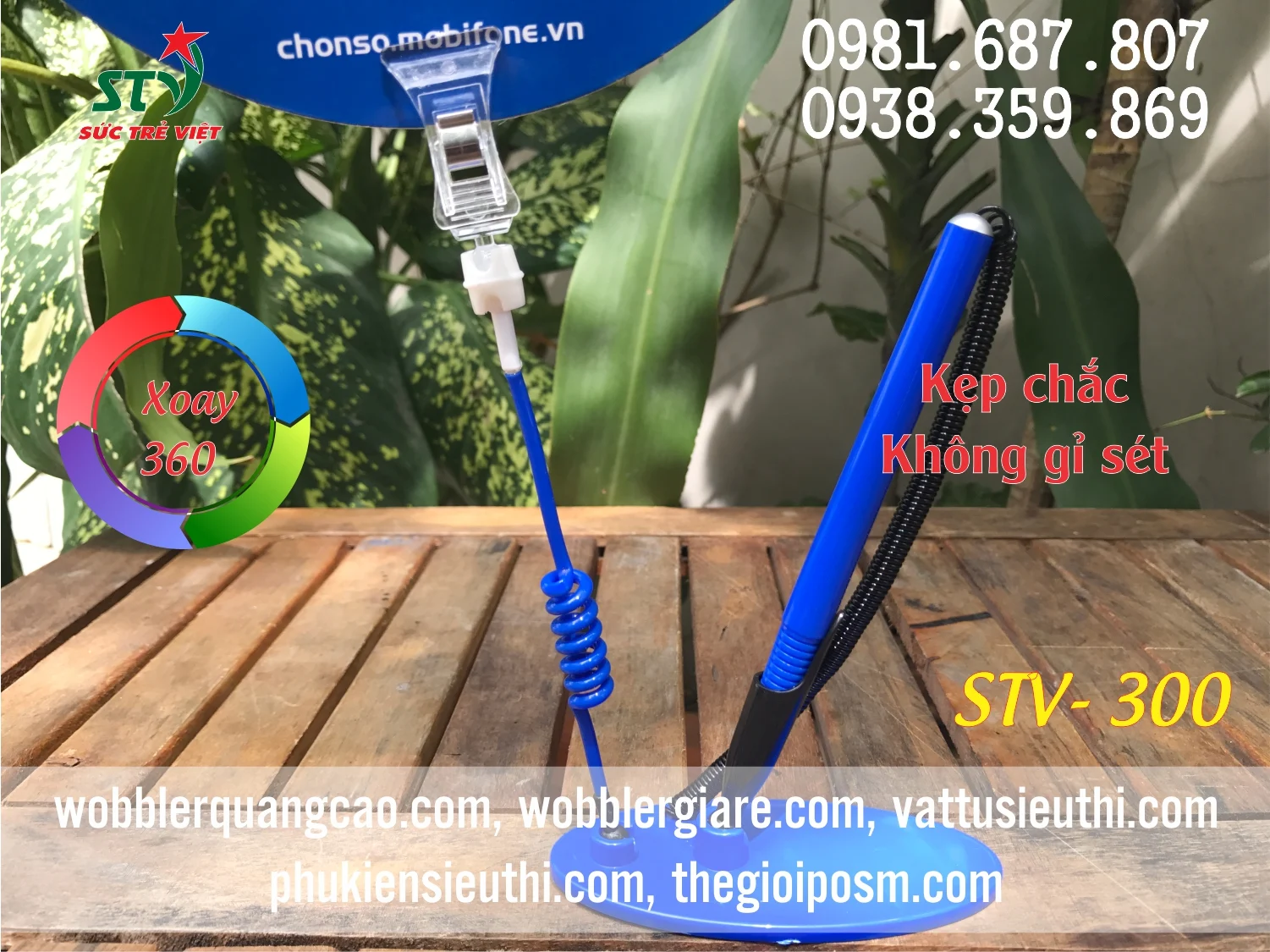 Wobbler quảng cáo có bút xoay 360 độ
