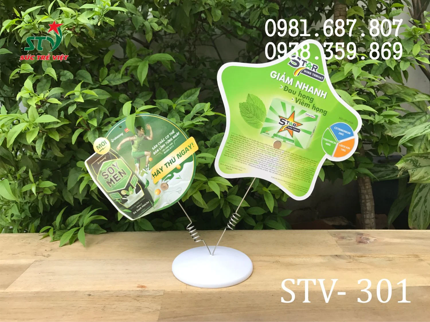 Mẫu Wobbler để bàn nhiều nhánh theo yêu cầu