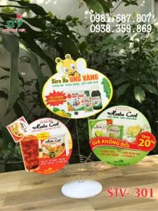 Wobbler để bàn 3 nhánh Siro Ho Ong Vàng