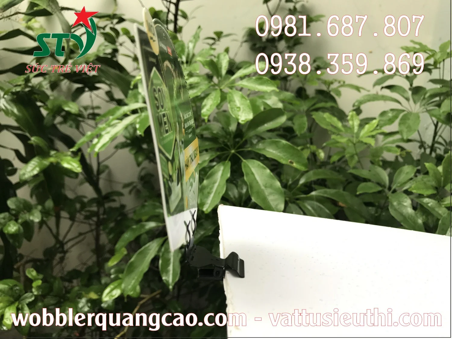 Kẹp inox quảng cáo dùng trên Wobbler để bàn STV500