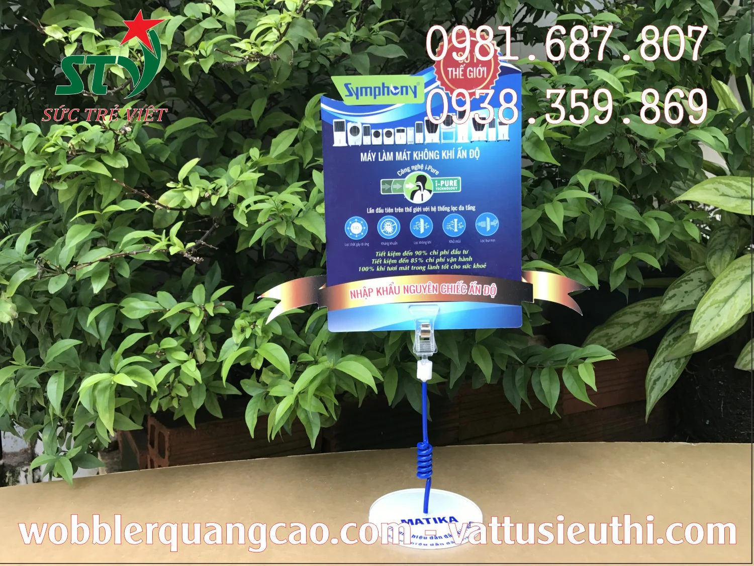 Cấu tạo Wobbler để bàn STV29 gồm đế mica lò xo và mỏ kẹp