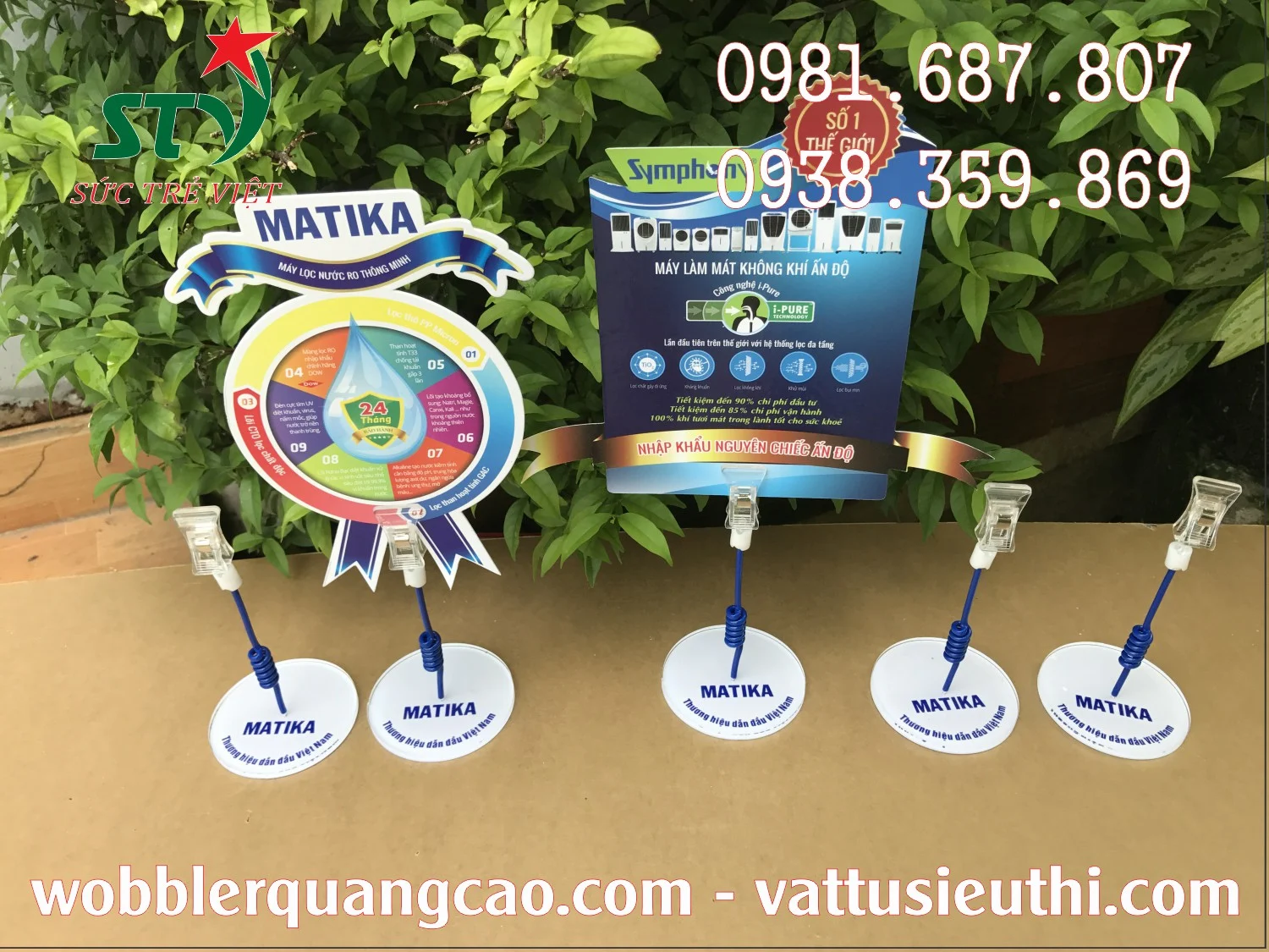 Wobbler để bàn STV29 dùng chân đế mica