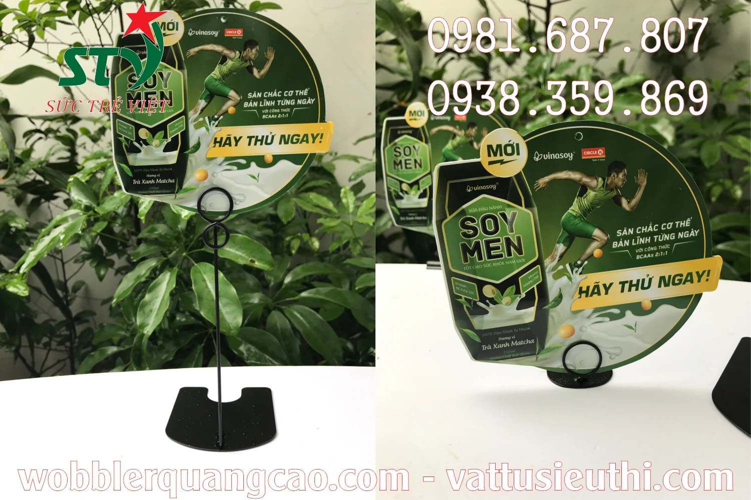 Mẫu chân đế kim loại quảng cáo STV500