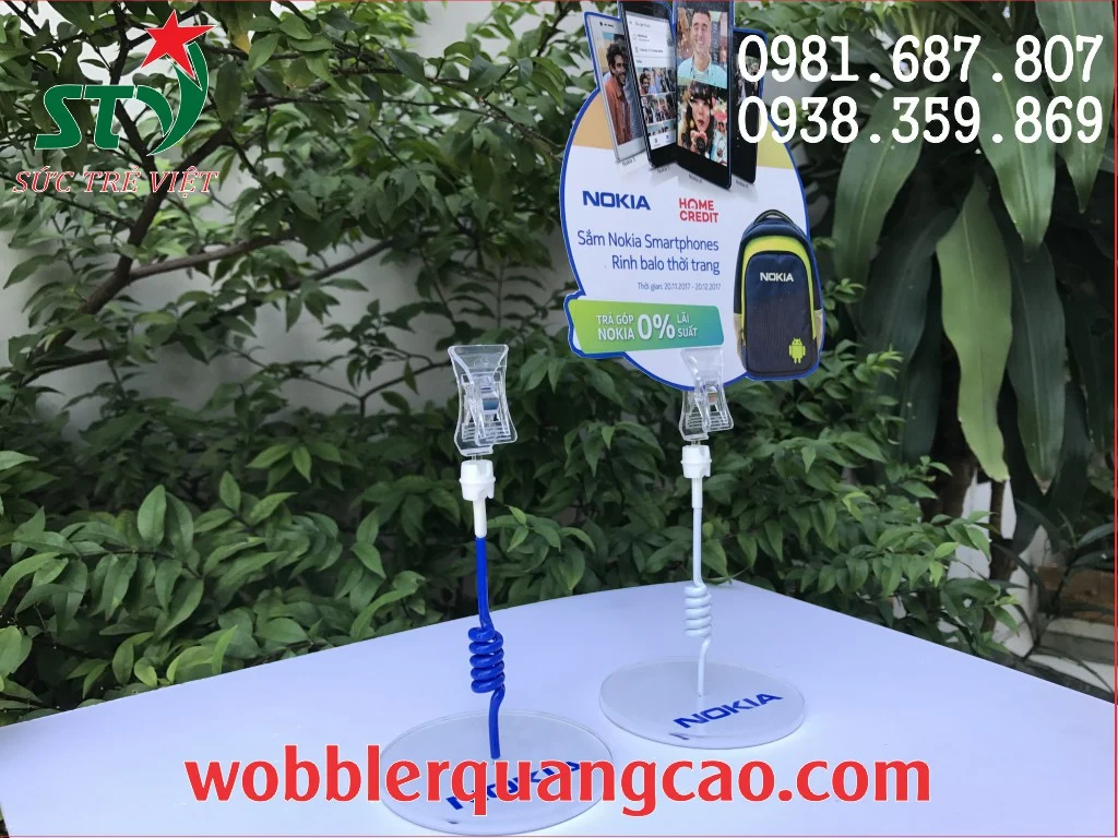 Cấu tạo Wobbler để bàn Nokia gồm đế mica lò xo và mỏ kẹp