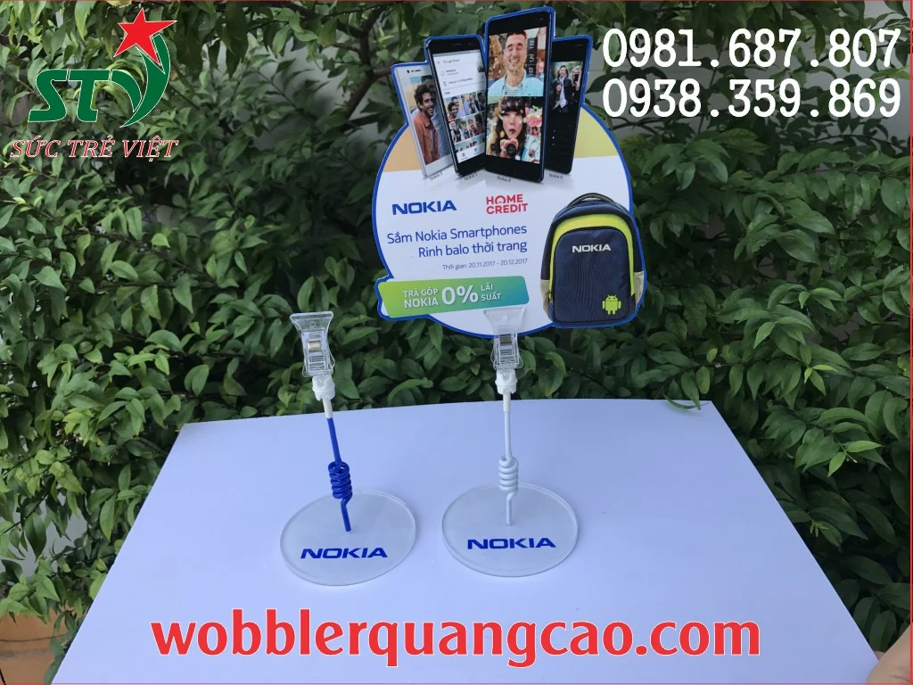 Chân đế mica Wobbler Nokia có thể in logo thương hiệu