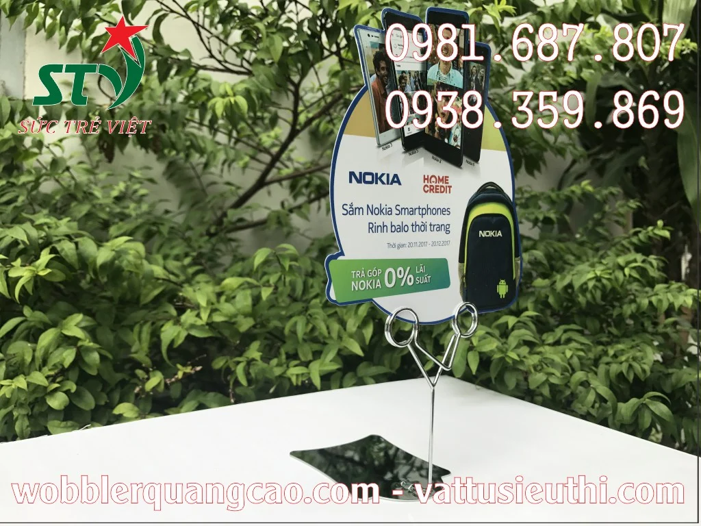 Wobbler để bàn đế inox STV501 dùng kẹp bảng quảng cáo