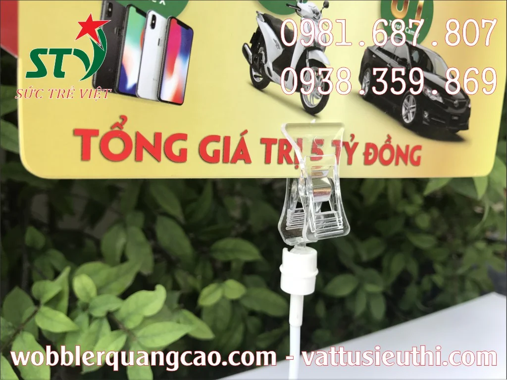 Mẫu Wobbler để bàn Vinasun bằng mica trong