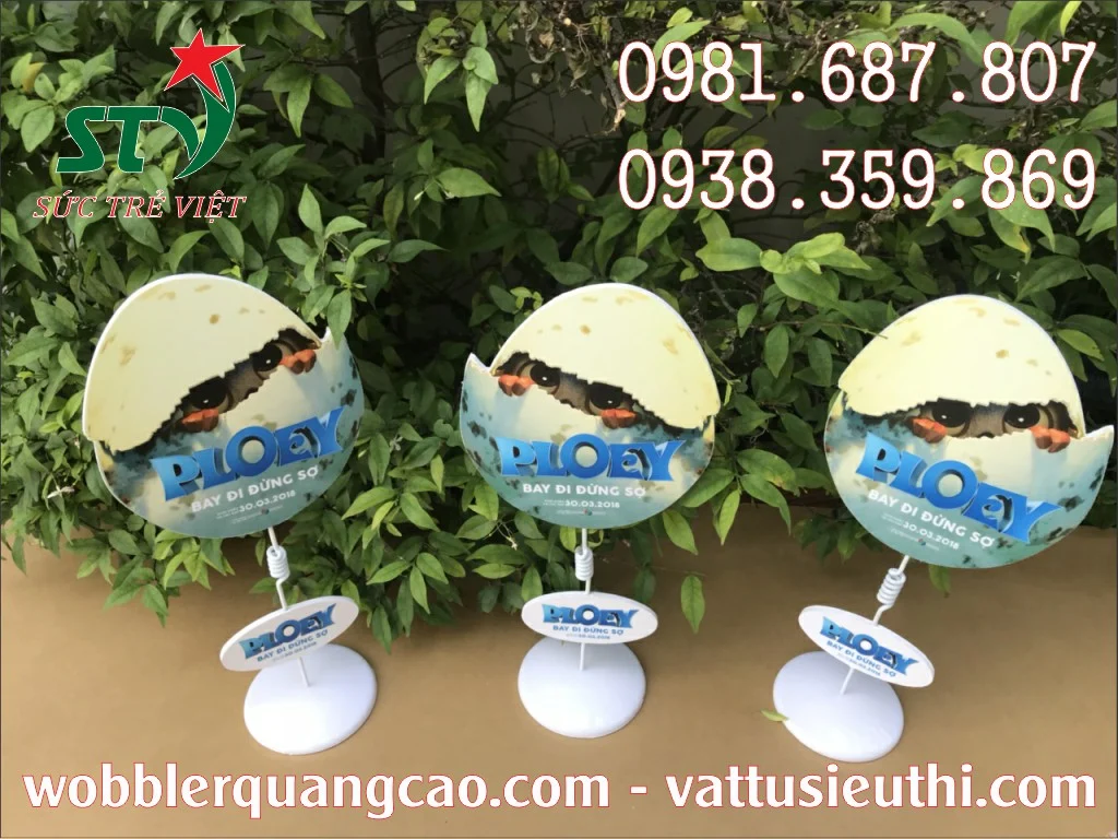 Wobbler để bàn Ploey sản xuất từ vật liệu chống nước