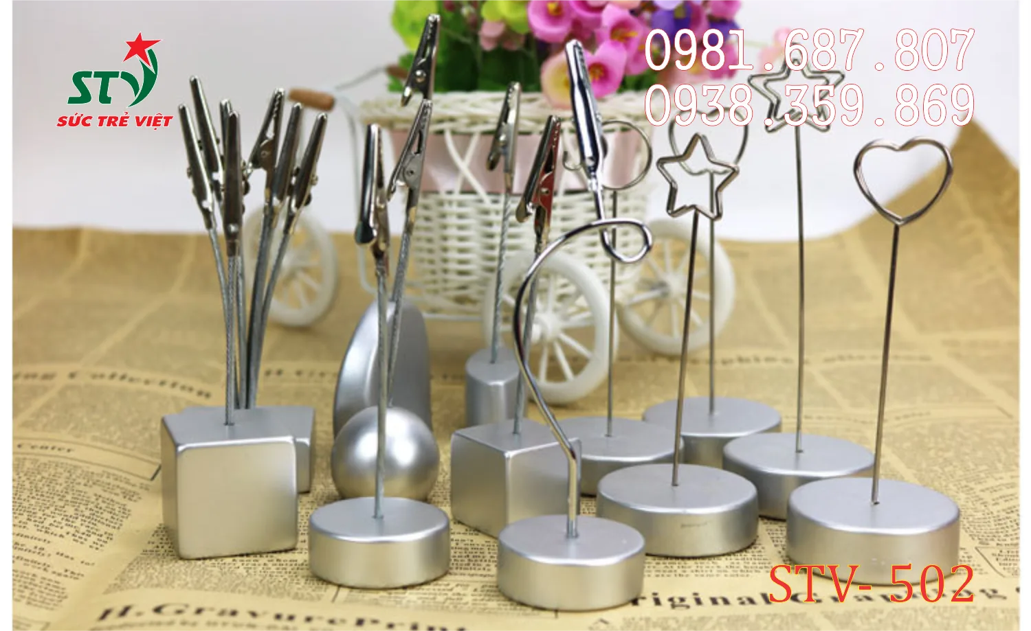 Wobbler để bàn đế inox STV502 xi mạ nhiều màu