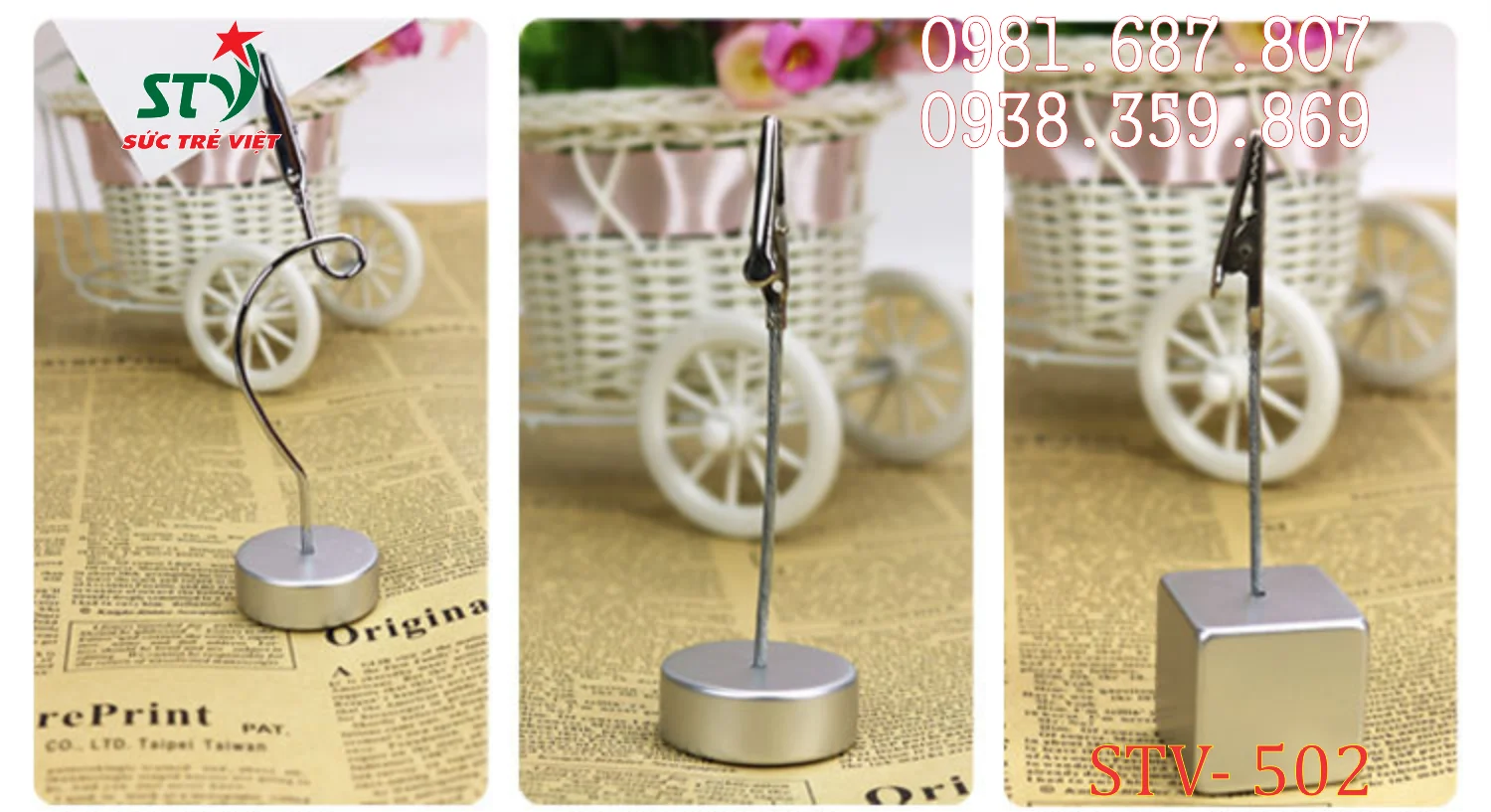 Wobbler để bàn inox STV502 dùng cho quảng cáo tại điểm bán