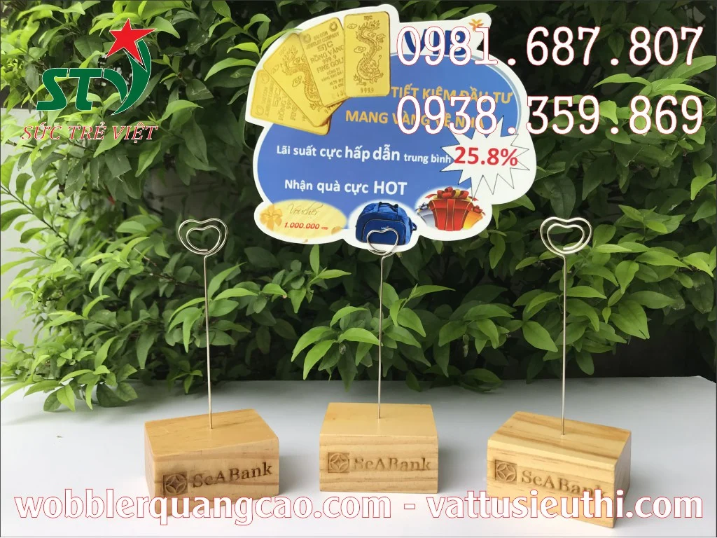 Wobbler để bàn đế gỗ STV154