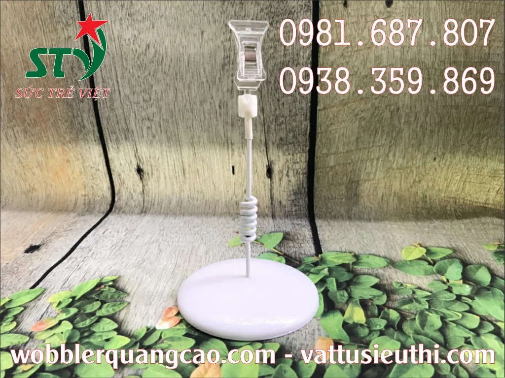 Wobbler để bàn đế nhựa