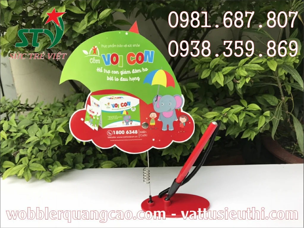 Wobbler để bàn gắn bút bi STV307