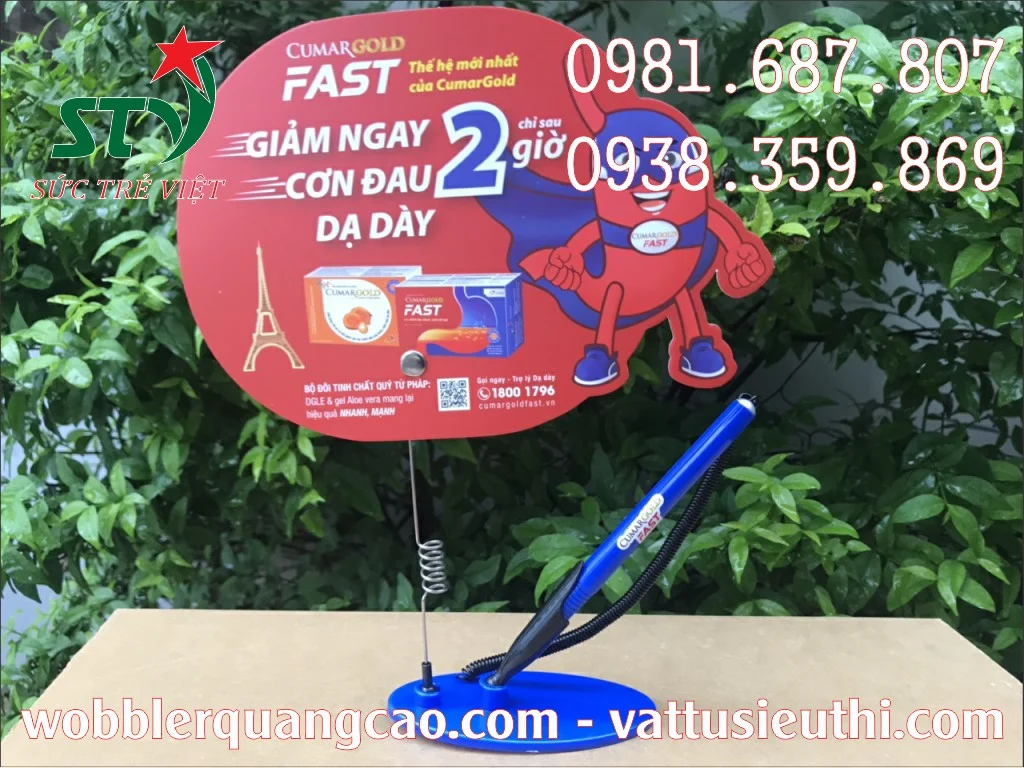Gia công wobbler để bàn có bút
