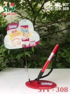 Wobbler để bàn gắn bút bi Bobby