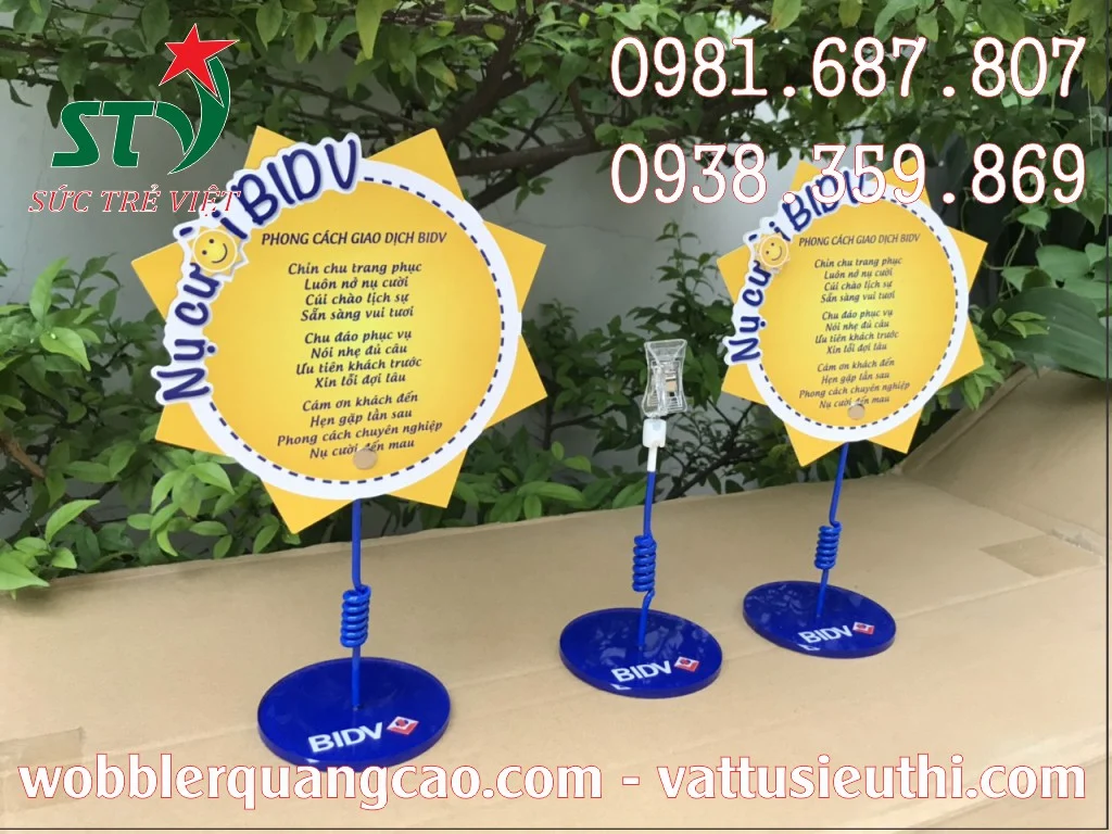 Wobbler để bàn ngân hàng BIDV STV35