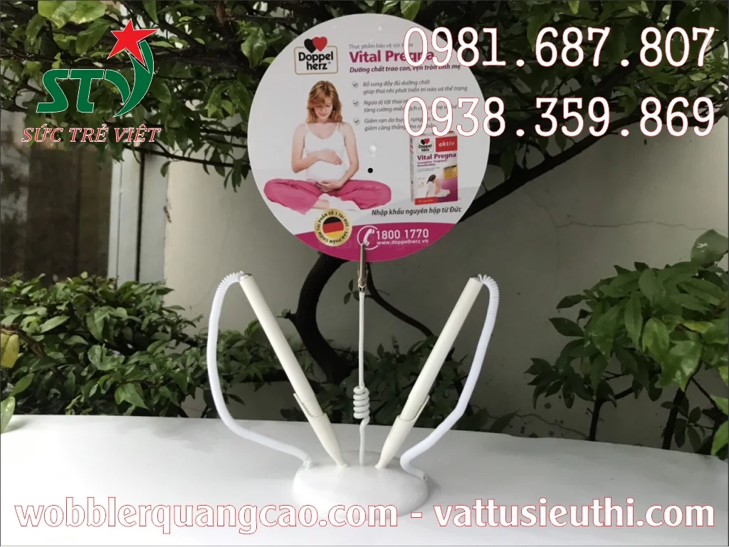 Wobbler để bàn gắn bút quảng cáo