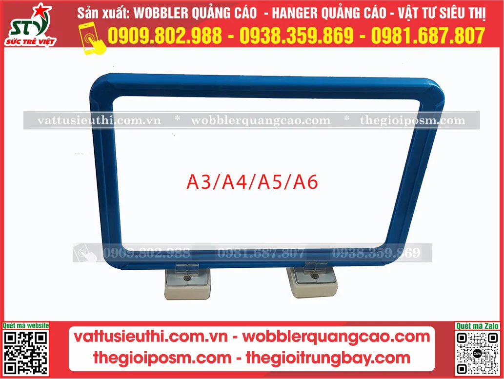 Khung bảng giá gắn đế nam châm A3