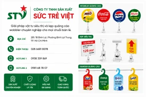 Sức Trẻ Việt - Giải pháp vật tư siêu thị và kẹp quảng cáo wobbler chuyên nghiệp